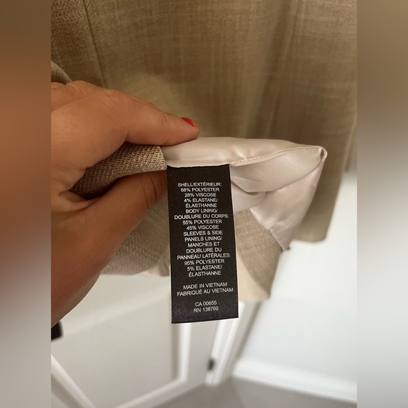 RW&CO Oatmeal Double-Breasted Blazer Size 6 Work Jacket Office Wear Quiet Luxury - Picture 9 of 13